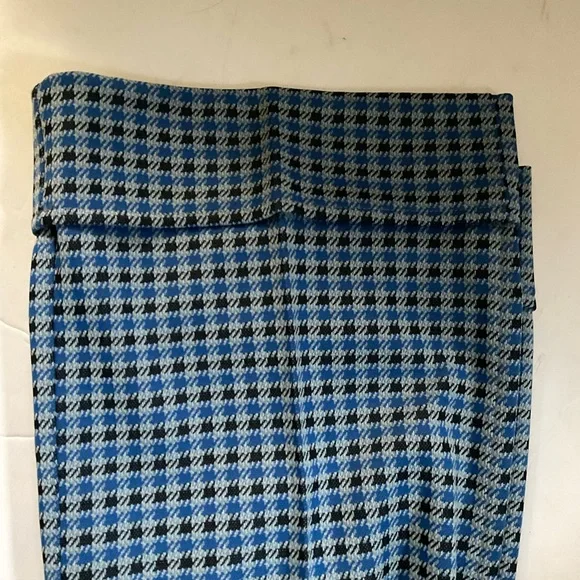 “VINTAGE” Eaton’s new old stock groovy blue checkered wide leg cuffed pants. - Picture 5 of 12